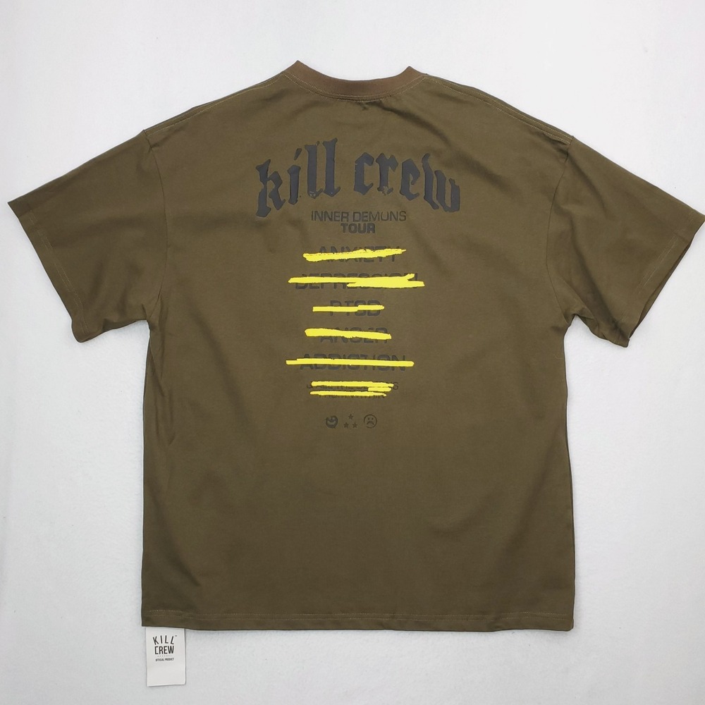 Kill Crew Shirt Mens Large Green Inner Demons Tour KLCW Short Sleeve Streetwear